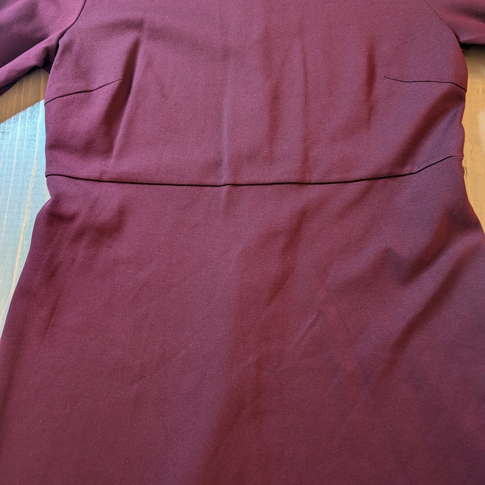 McQ Alexander McQueen Burgundy Bell Sleeve A-Line Dress XL - Picture 8 of 15